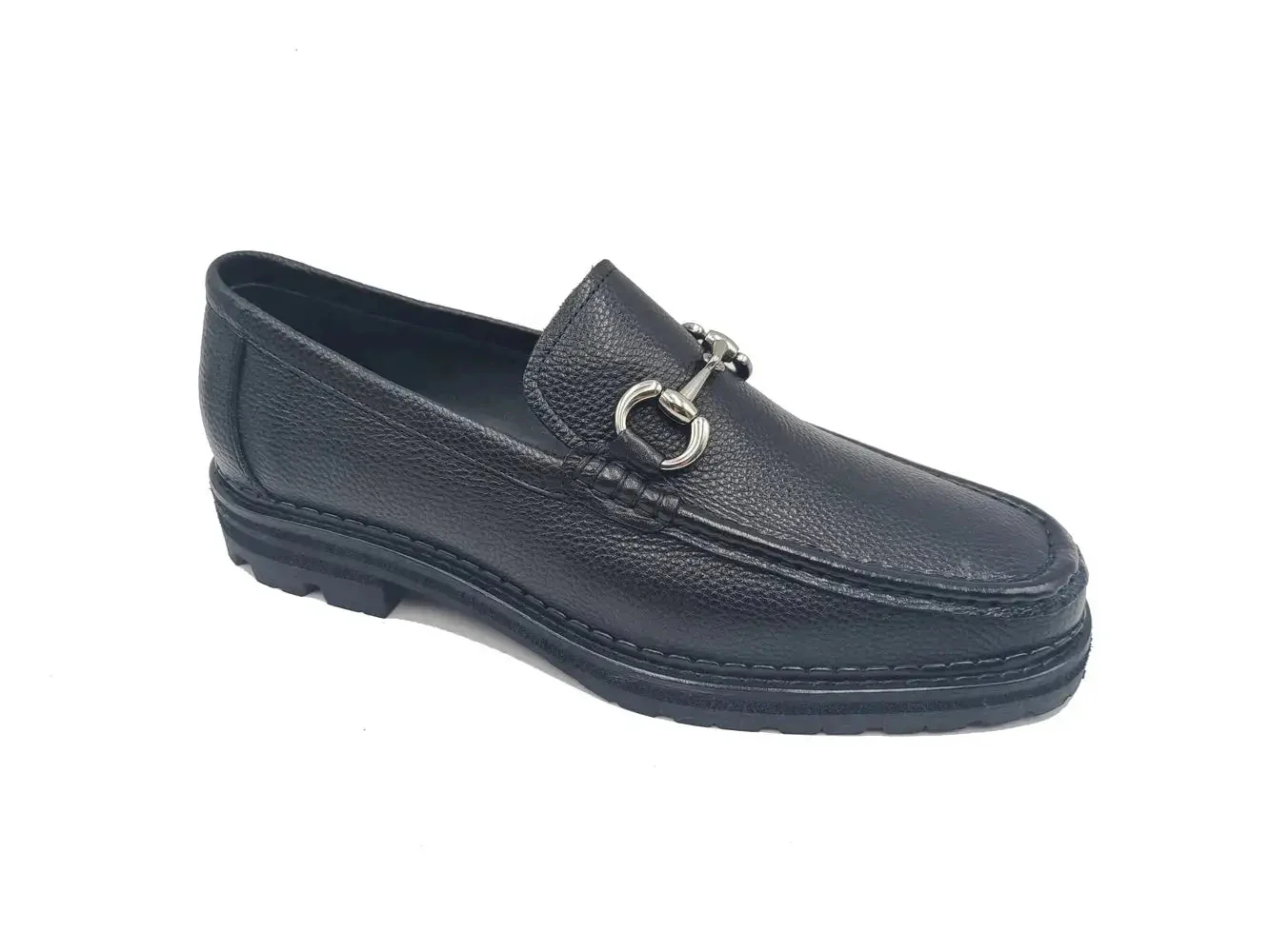Carrucci Shoes CARRUCCI Men’s Horsebit Loafer Lug Sole Pebble Calfskin - Image 36