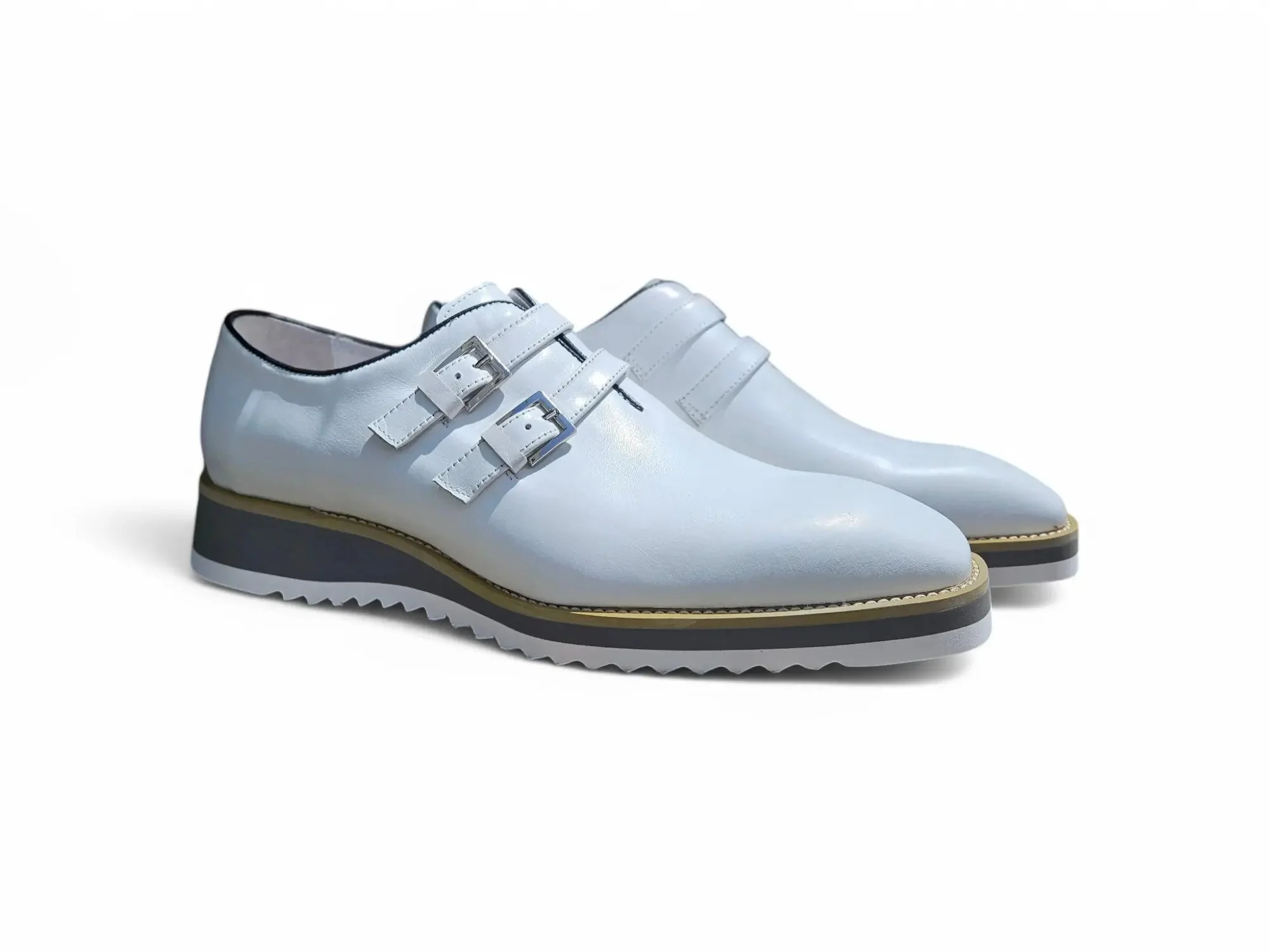Carrucci Shoes Collection Burnished Double Monk Calfskin Leather KS515-30