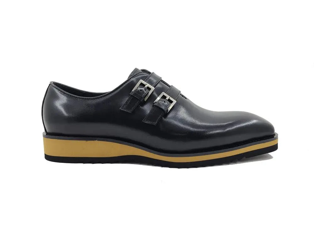 Carrucci Shoes Collection Burnished Double Monk Calfskin Leather KS515-30 - Image 3