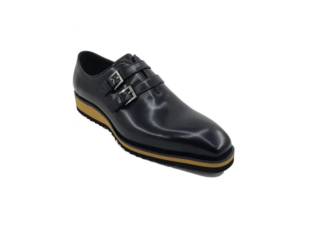 Carrucci Shoes Collection Burnished Double Monk Calfskin Leather KS515-30 - Image 4