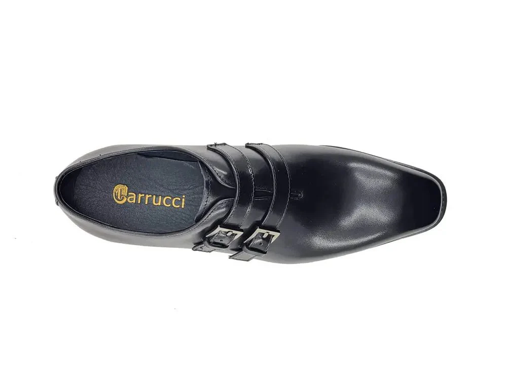 Carrucci Shoes Collection Burnished Double Monk Calfskin Leather KS515-30 - Image 5