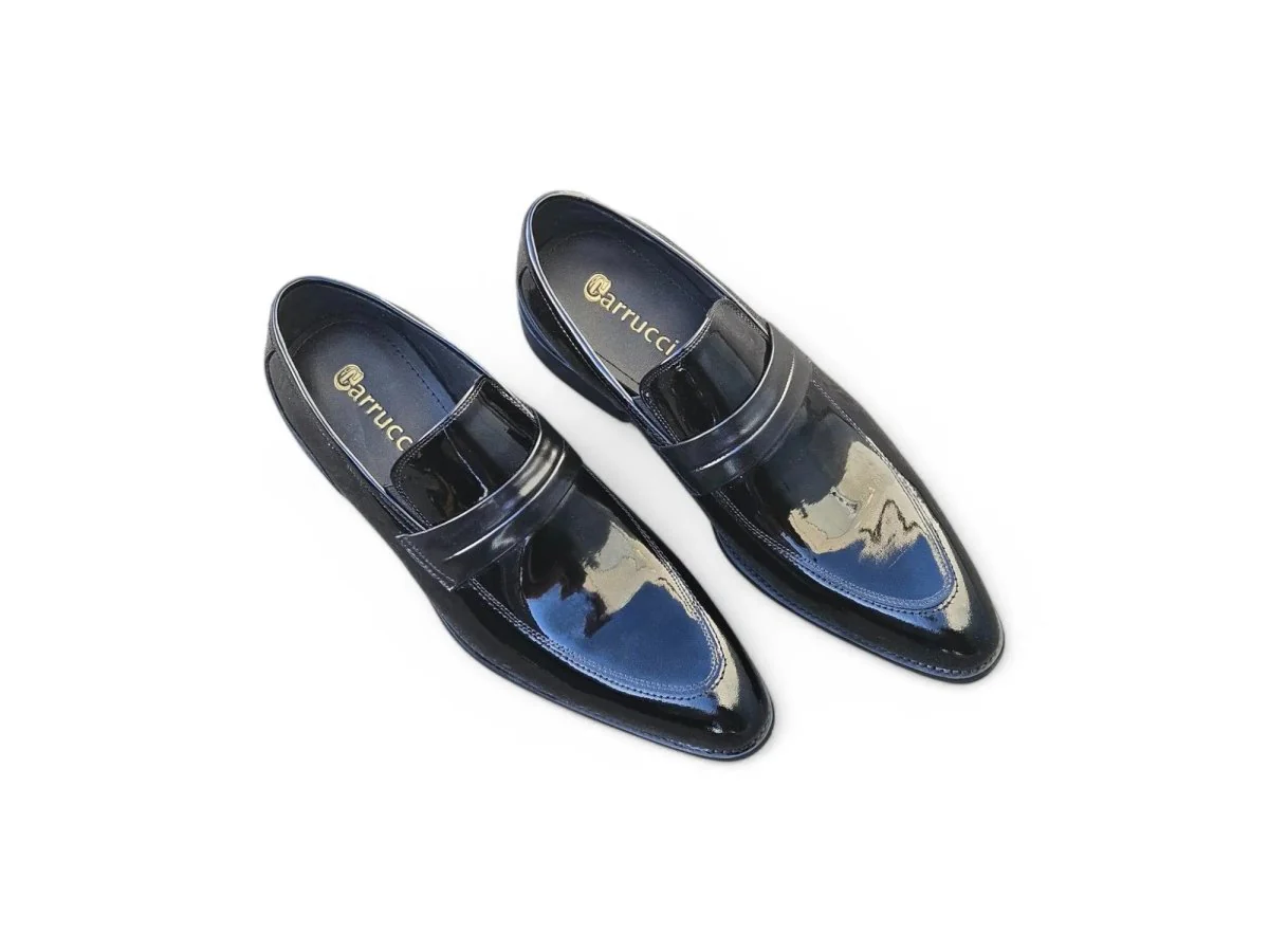 Carrucci Shoes Contrast Penny Loafer Patent Leather KS479-601P - Image 2