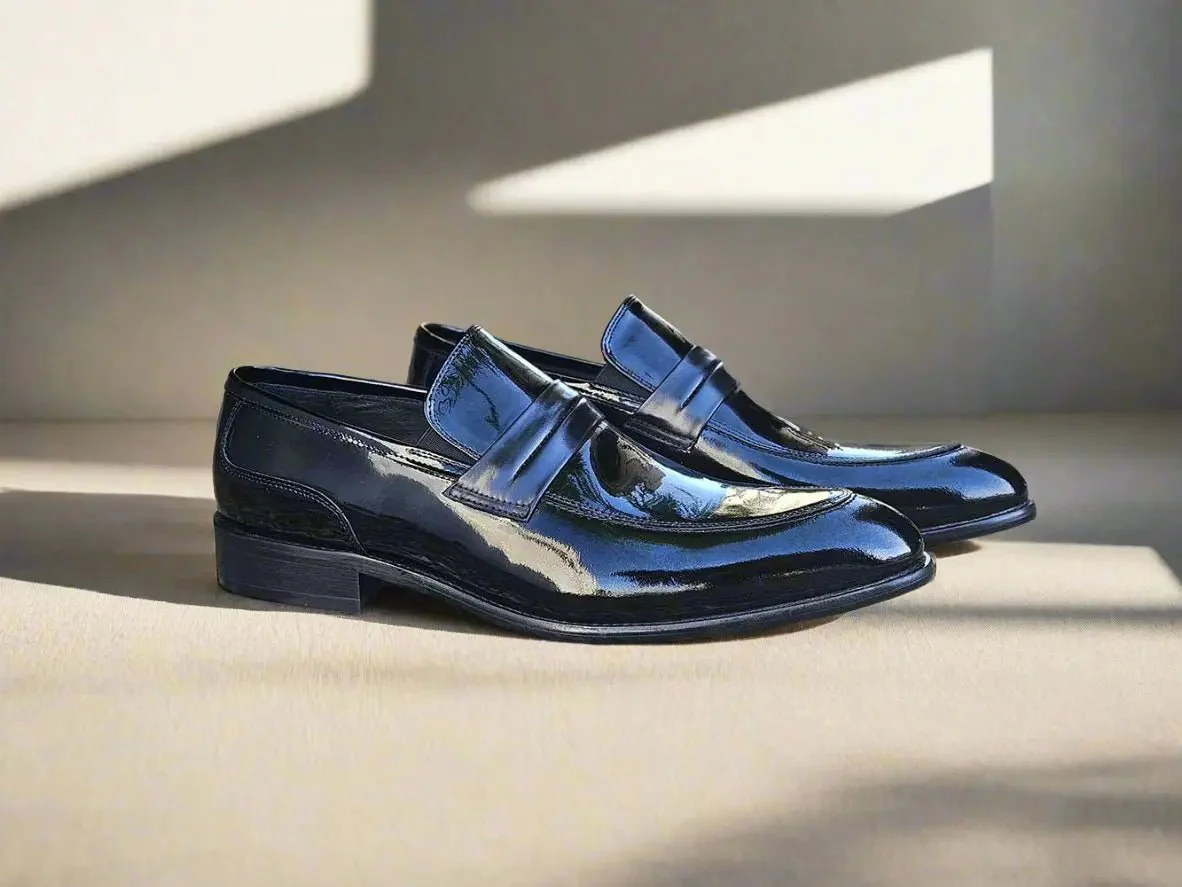Carrucci Shoes Contrast Penny Loafer Patent Leather KS479-601P - Image 3