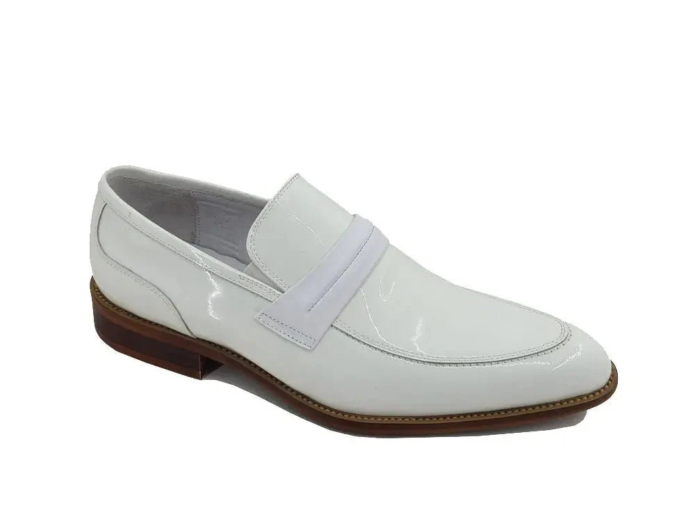 Carrucci Shoes Contrast Penny Loafer Patent Leather KS479-601P - Image 9