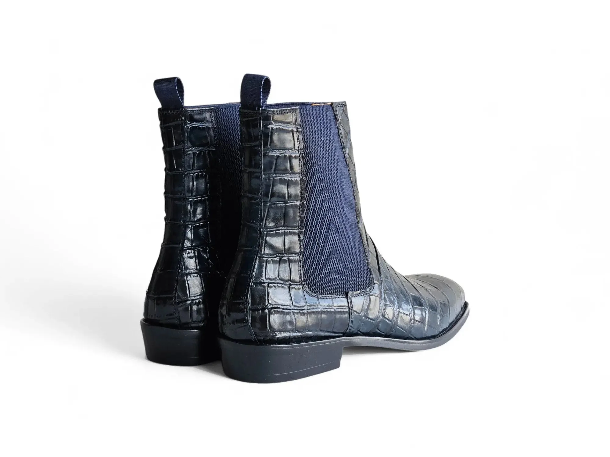 Carrucci Shoes Crocodile Embossed Chelsea Boot Full Grain Calfskin Leather KB503X-601E - Image 6