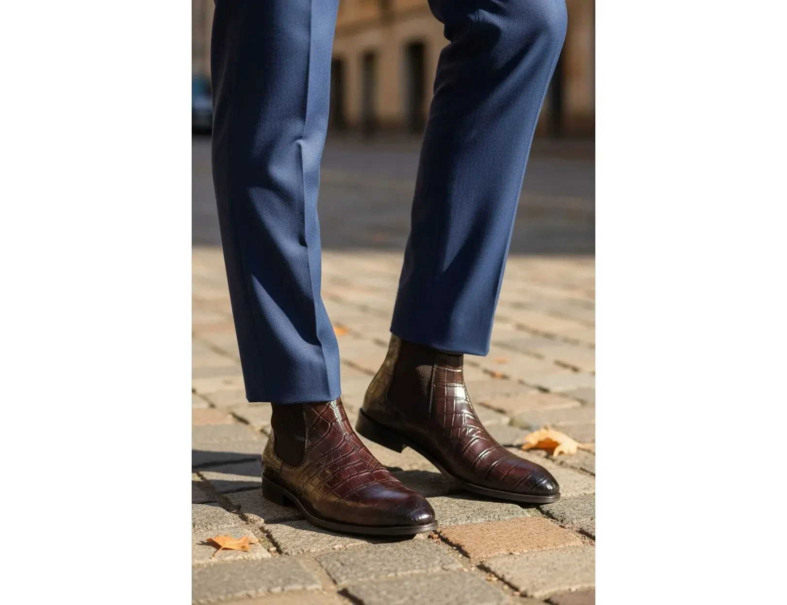 Carrucci Shoes Crocodile Embossed Chelsea Boot Full Grain Calfskin Leather KB503X-601E - Image 8