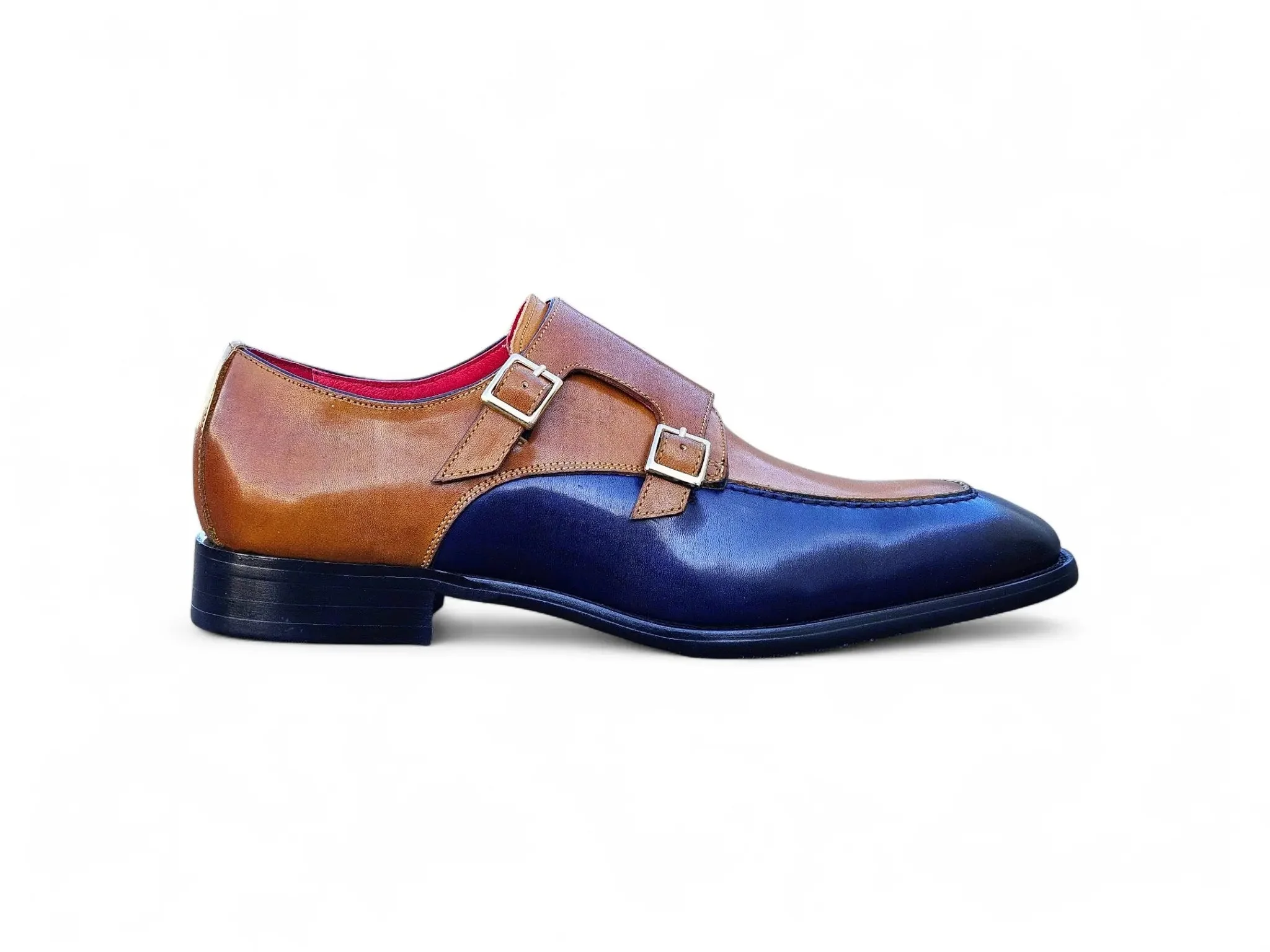 Carrucci Shoes Double Monk Strap Two Tone Calf Leather Loafer KS509-45T - Image 19