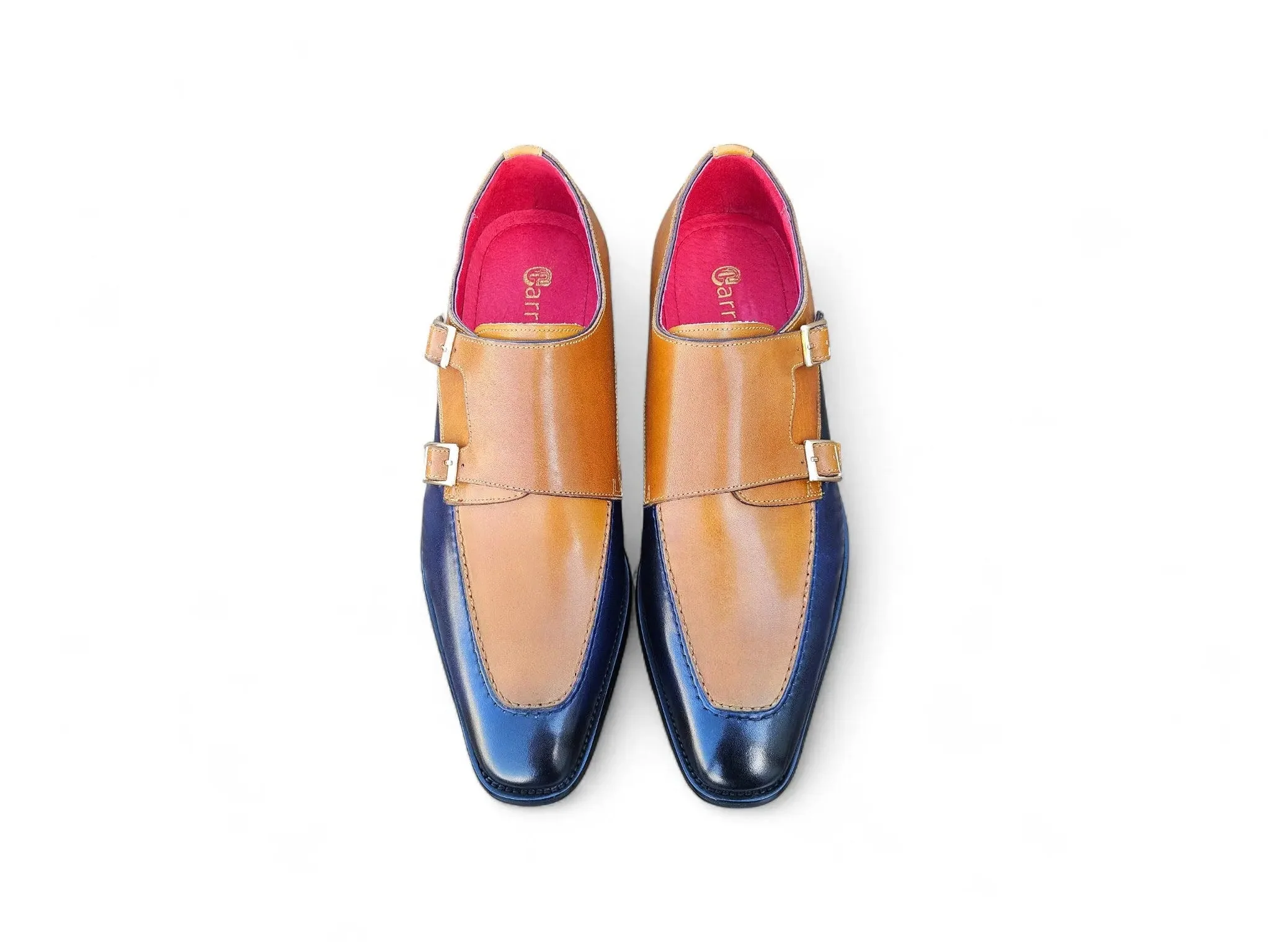 Carrucci Shoes Double Monk Strap Two Tone Calf Leather Loafer KS509-45T - Image 20