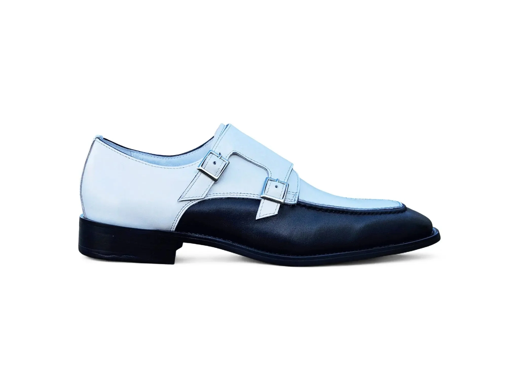 Carrucci Shoes Double Monk Strap Two Tone Calf Leather Loafer KS509-45T - Image 3
