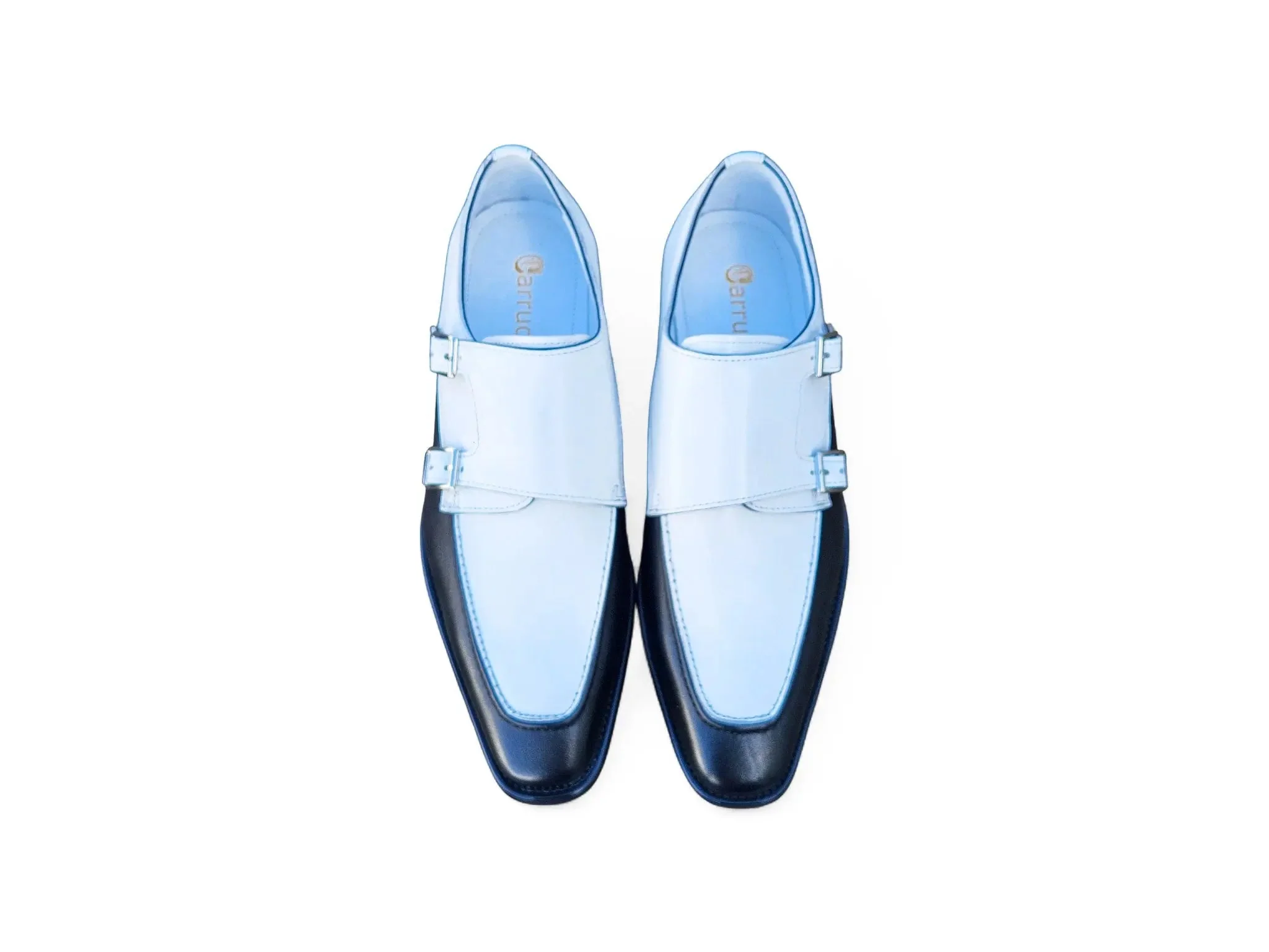 Carrucci Shoes Double Monk Strap Two Tone Calf Leather Loafer KS509-45T - Image 4