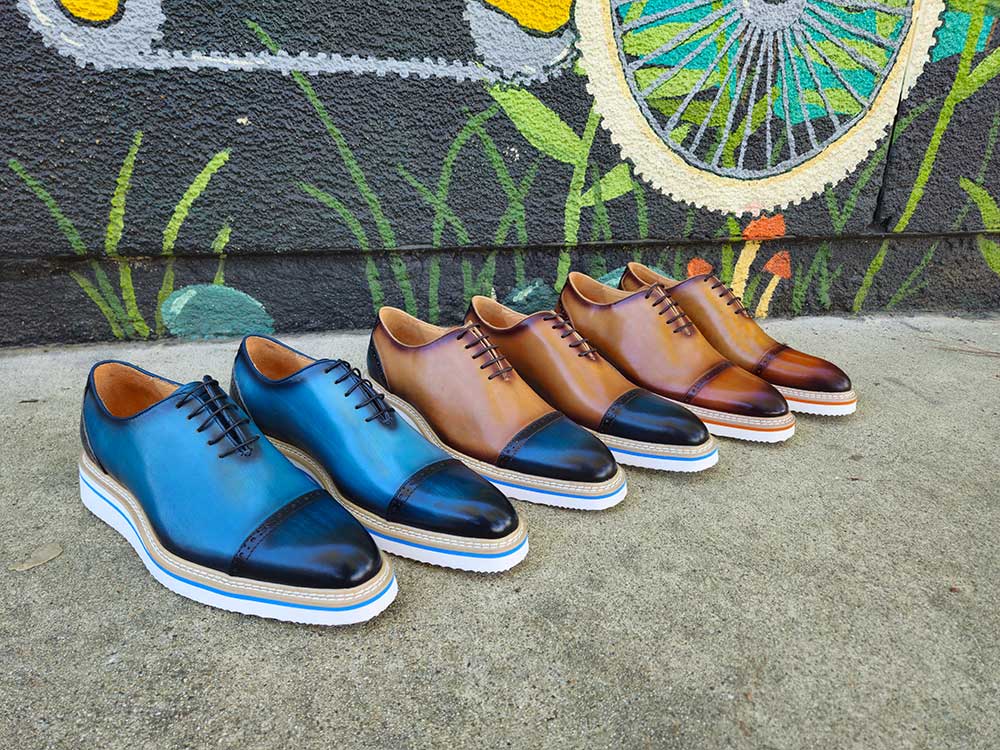 Carrucci Shoes Elegant Two Tone Cap Toe Calfskin Oxford KS552-20T - Image 11