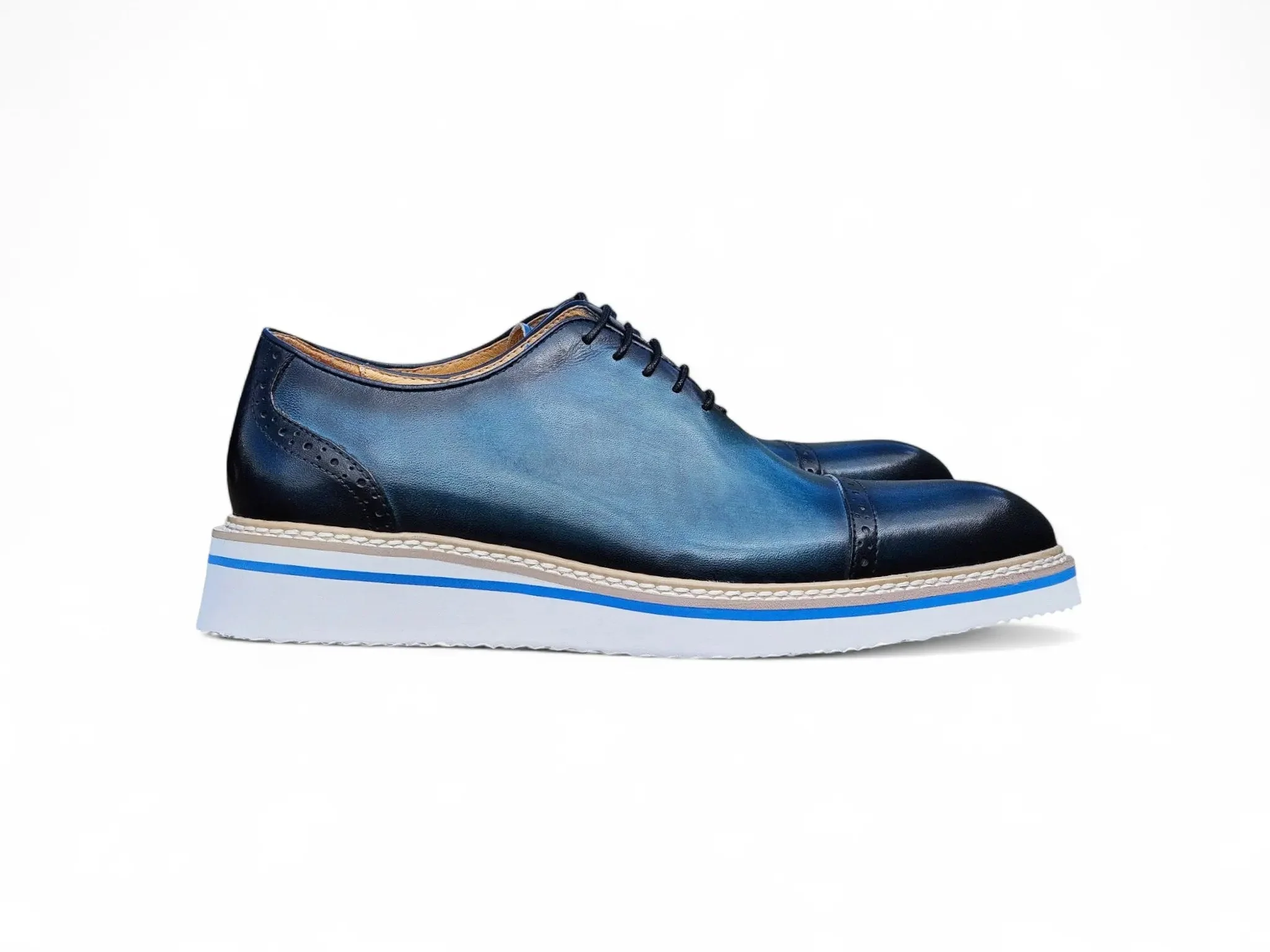 Carrucci Shoes Elegant Two Tone Cap Toe Calfskin Oxford KS552-20T - Image 13