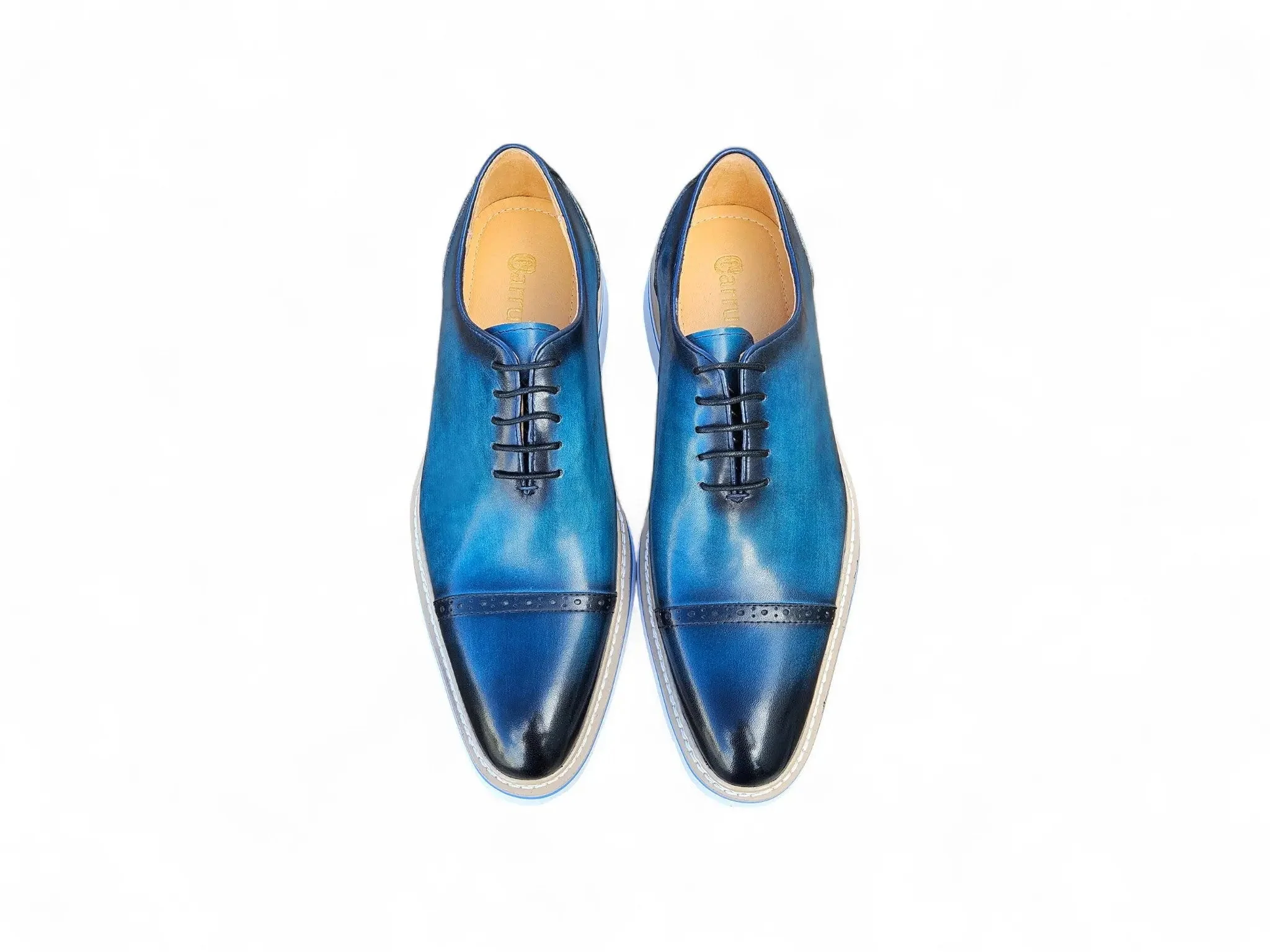 Carrucci Shoes Elegant Two Tone Cap Toe Calfskin Oxford KS552-20T - Image 14