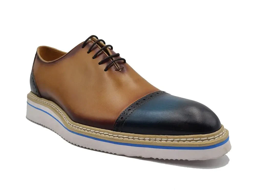 Carrucci Shoes Elegant Two Tone Cap Toe Calfskin Oxford KS552-20T - Image 17
