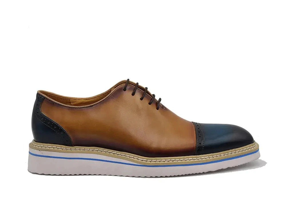 Carrucci Shoes Elegant Two Tone Cap Toe Calfskin Oxford KS552-20T - Image 18