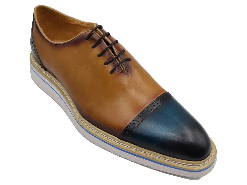 Carrucci Shoes Elegant Two Tone Cap Toe Calfskin Oxford KS552-20T - Image 20