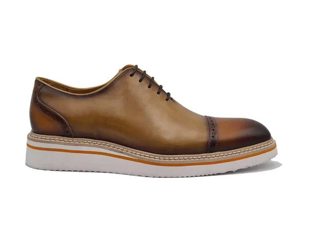 Carrucci Shoes Elegant Two Tone Cap Toe Calfskin Oxford KS552-20T - Image 4