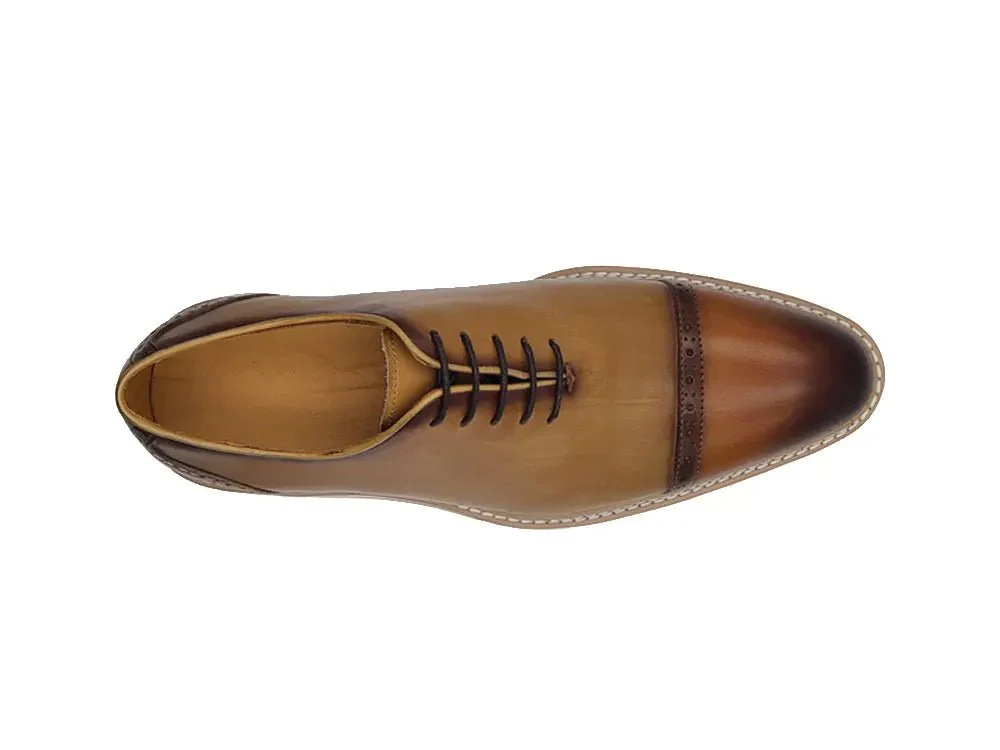 Carrucci Shoes Elegant Two Tone Cap Toe Calfskin Oxford KS552-20T - Image 5