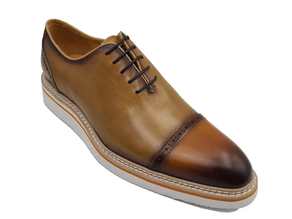 Carrucci Shoes Elegant Two Tone Cap Toe Calfskin Oxford KS552-20T - Image 6