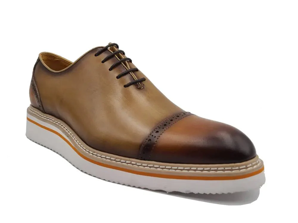 Carrucci Shoes Elegant Two Tone Cap Toe Calfskin Oxford KS552-20T - Image 7