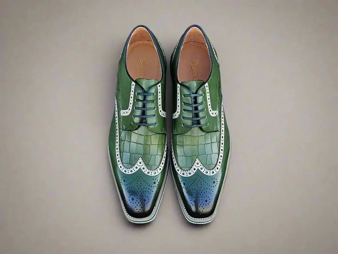 Carrucci Shoes Gorgeous Lace Up Oxford Men’s Leather KS515-35 - Image 11