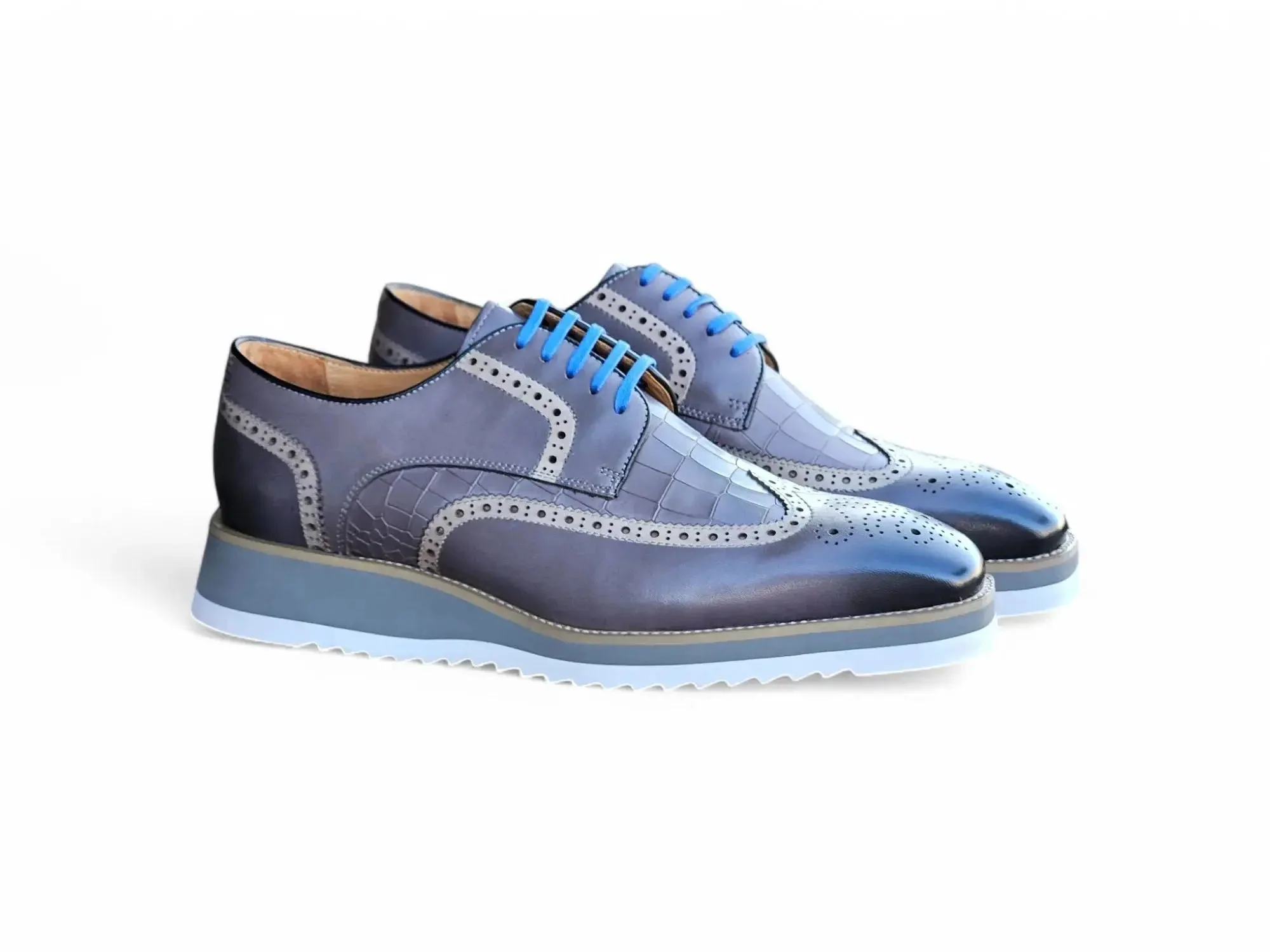 Carrucci Shoes Gorgeous Lace Up Oxford Men’s Leather KS515-35 - Image 13