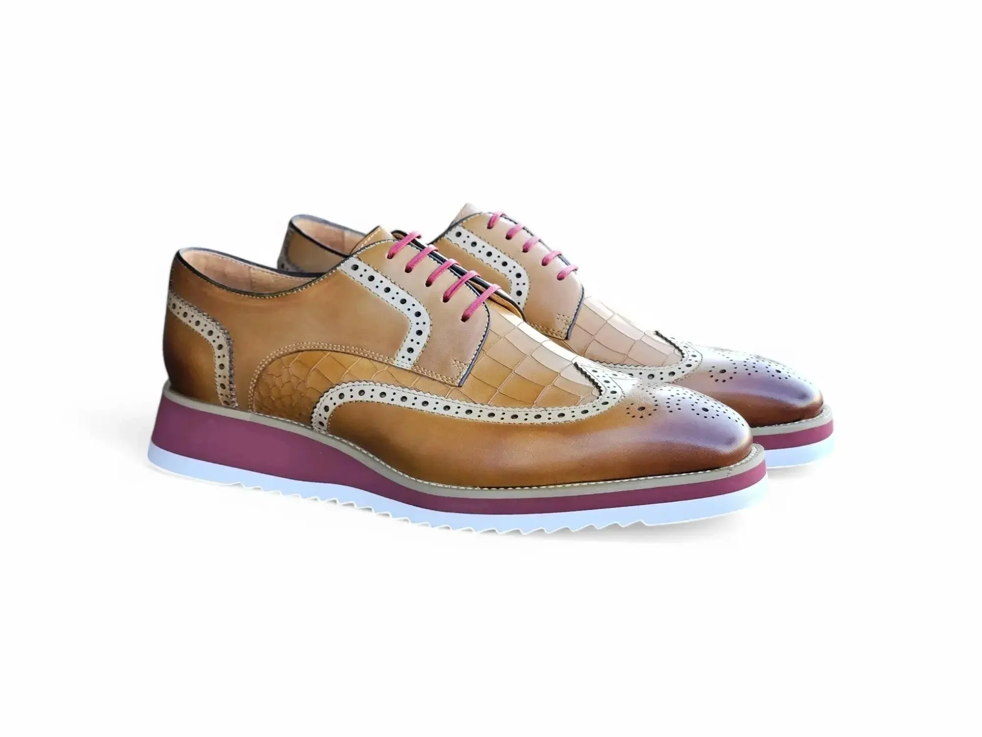 Carrucci Shoes Gorgeous Lace Up Oxford Men’s Leather KS515-35 - Image 6