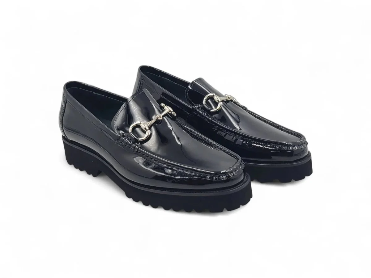 Carrucci Shoes Horse Bit Lug Sole Loafer Leather Full Leather Lining