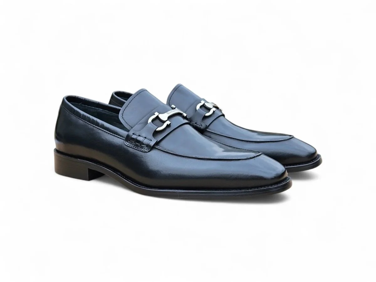 Carrucci Shoes Horsebit Buckle Loafer Calf Leather Timeless KS509-38