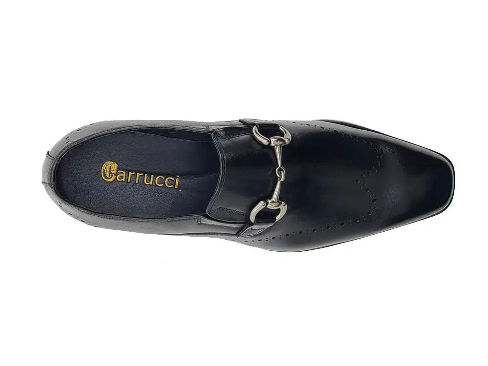 Carrucci Shoes Horsebit Wingtip Loafer Calfskin Burnished KL901-01 - Image 4