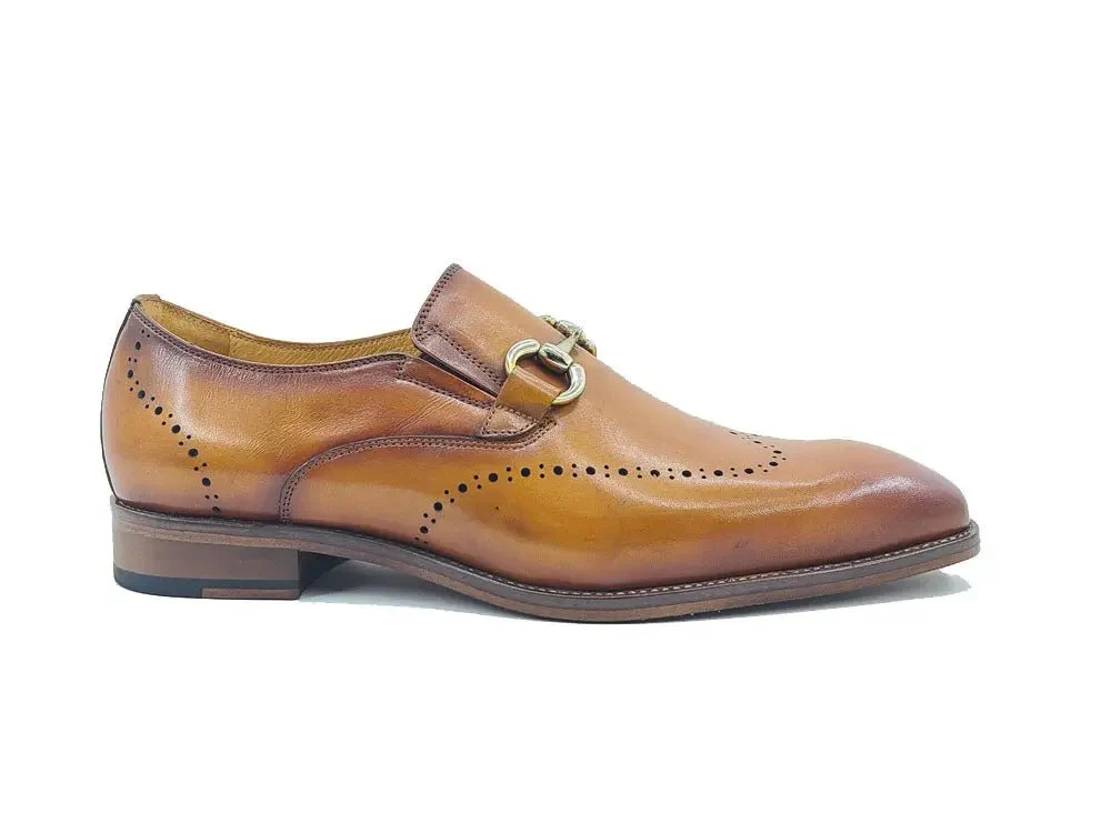Carrucci Shoes Horsebit Wingtip Loafer Calfskin Burnished KL901-01 - Image 6