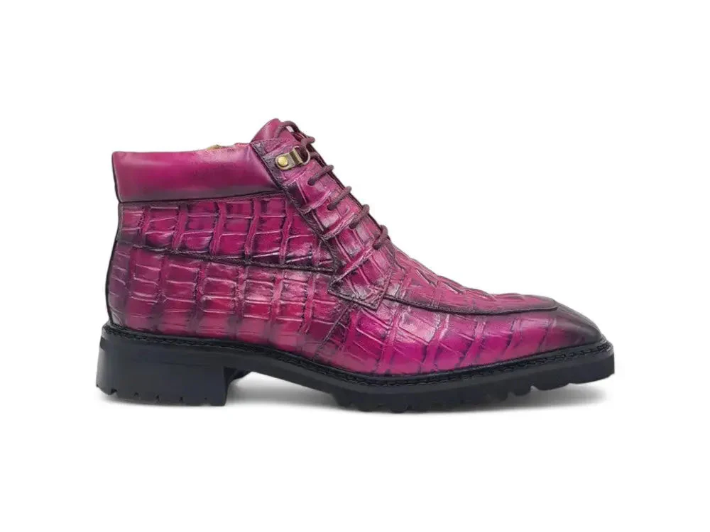 Carrucci Shoes KB Alligator Embossed Men's Leather Boots KB516-50
