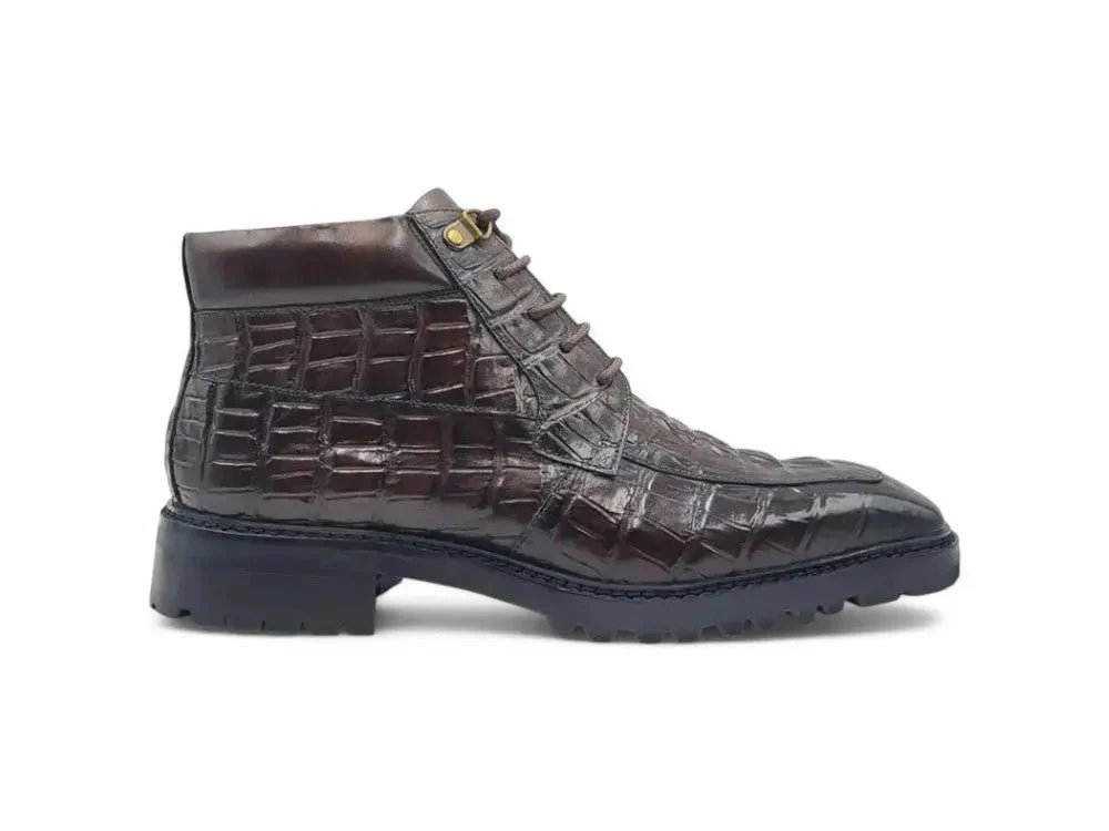 Carrucci Shoes KB Alligator Embossed Men's Leather Boots KB516-50 - Image 10