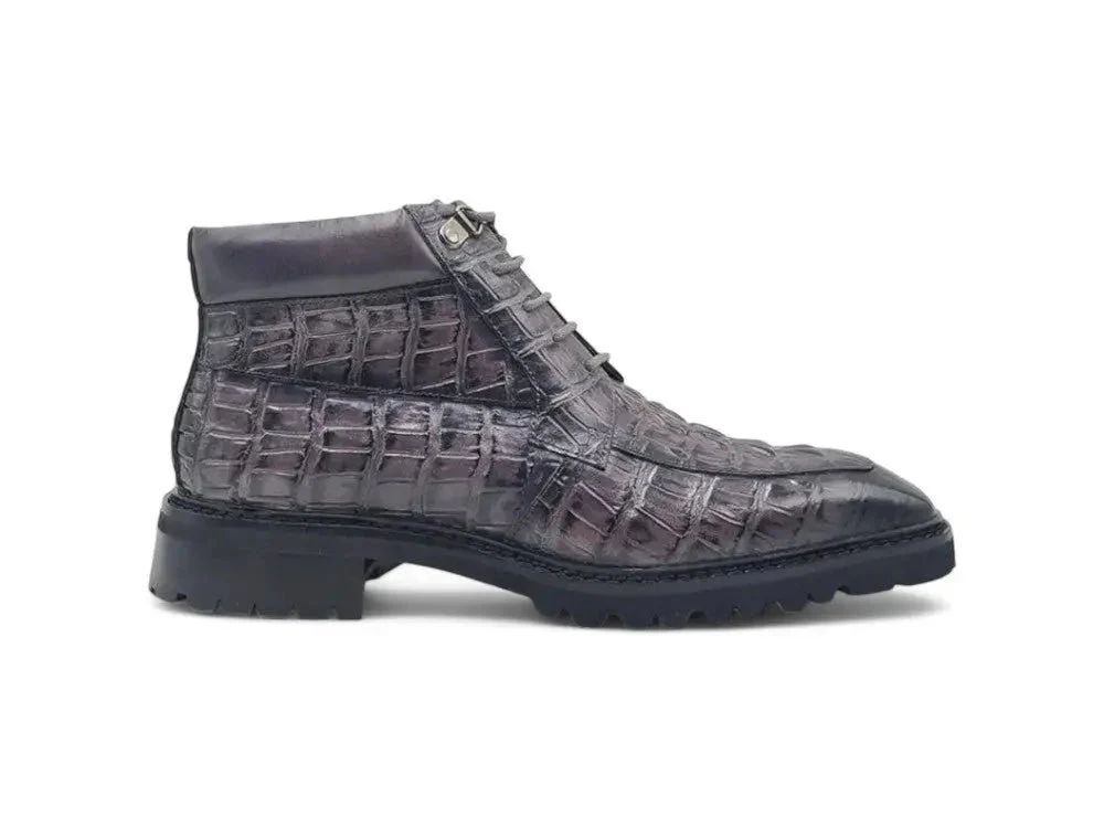 Carrucci Shoes KB Alligator Embossed Men's Leather Boots KB516-50 - Image 13