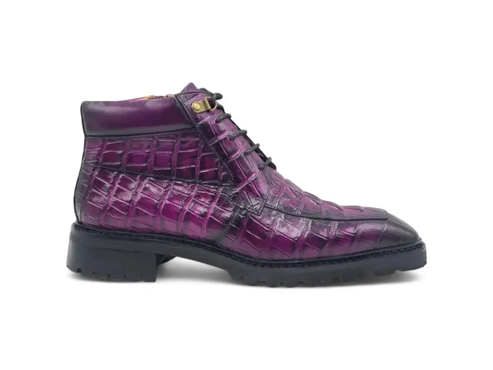 Carrucci Shoes KB Alligator Embossed Men's Leather Boots KB516-50 - Image 4