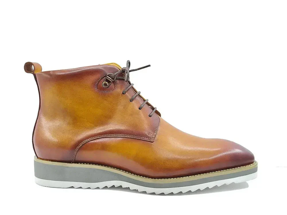 Carrucci Shoes KB Burnished Calfskin Lace Up Boot Patina Finish KB515-16 - Image 4