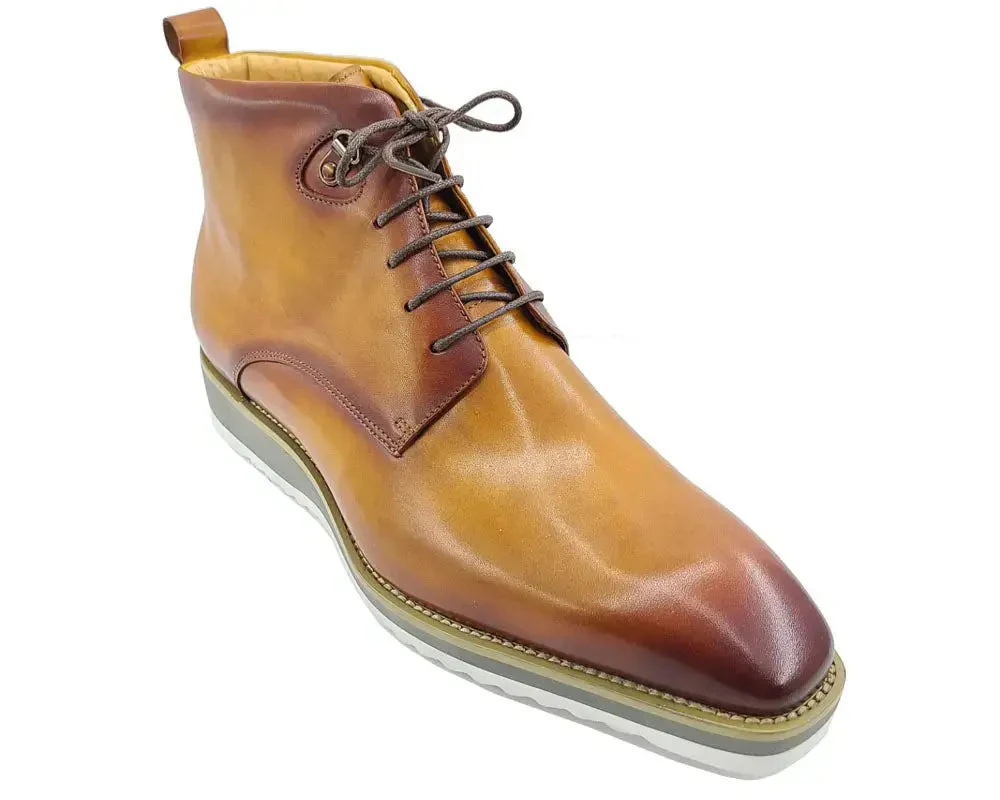 Carrucci Shoes KB Burnished Calfskin Lace Up Boot Patina Finish KB515-16 - Image 5