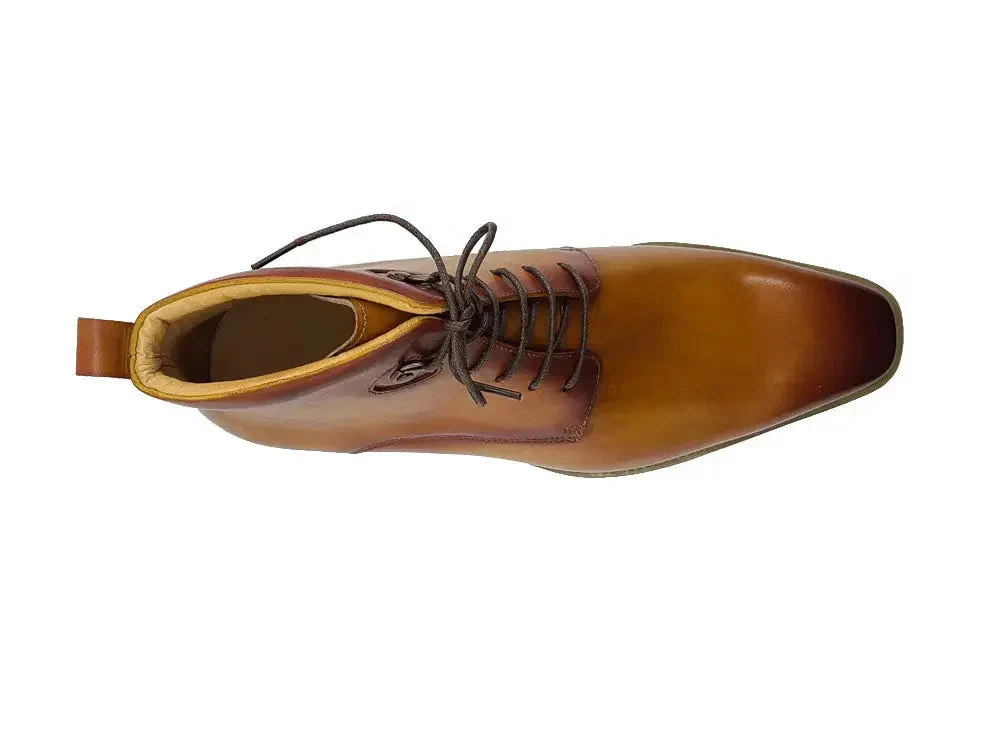 Carrucci Shoes KB Burnished Calfskin Lace Up Boot Patina Finish KB515-16 - Image 6
