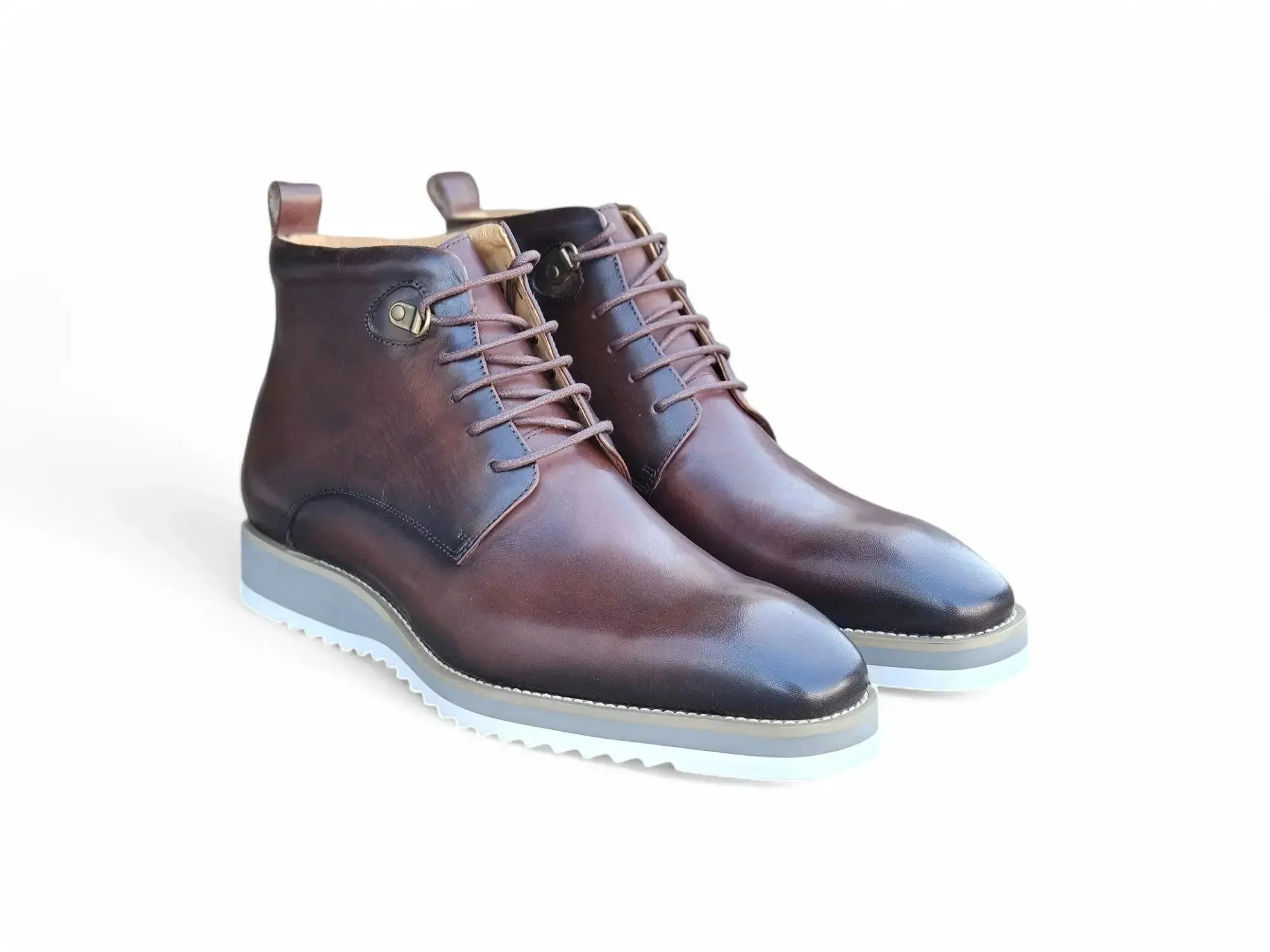 Carrucci Shoes KB Burnished Calfskin Lace Up Boot Patina Finish KB515-16 - Image 7