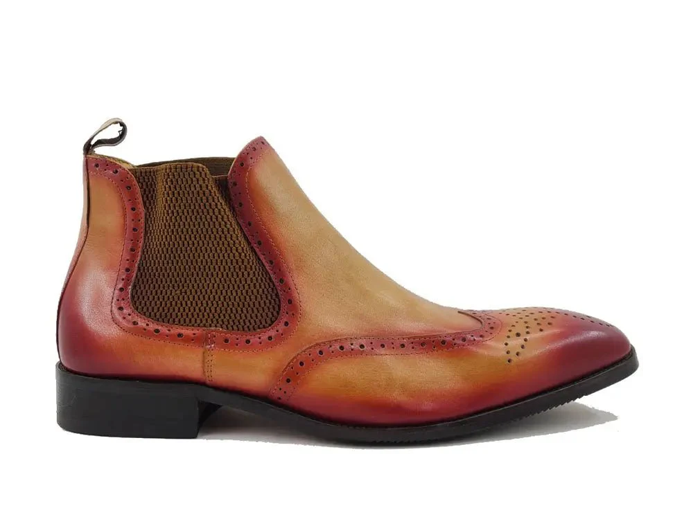 Carrucci Shoes KB Burnished Calfskin Wingtip Boot Premium KB503-19 - Image 7