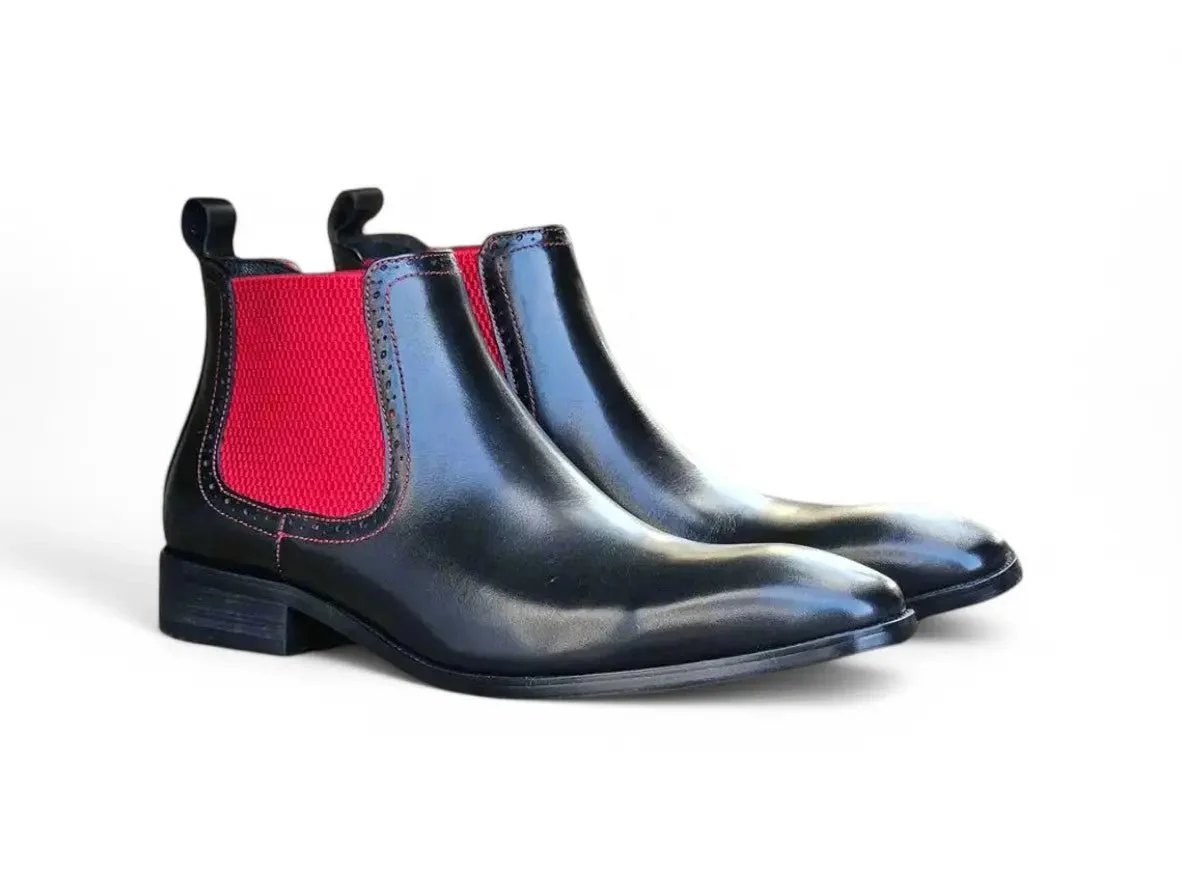Carrucci Shoes KB Hand Burnished Chelsea Boots Leather Classic KB503-11 - Image 4