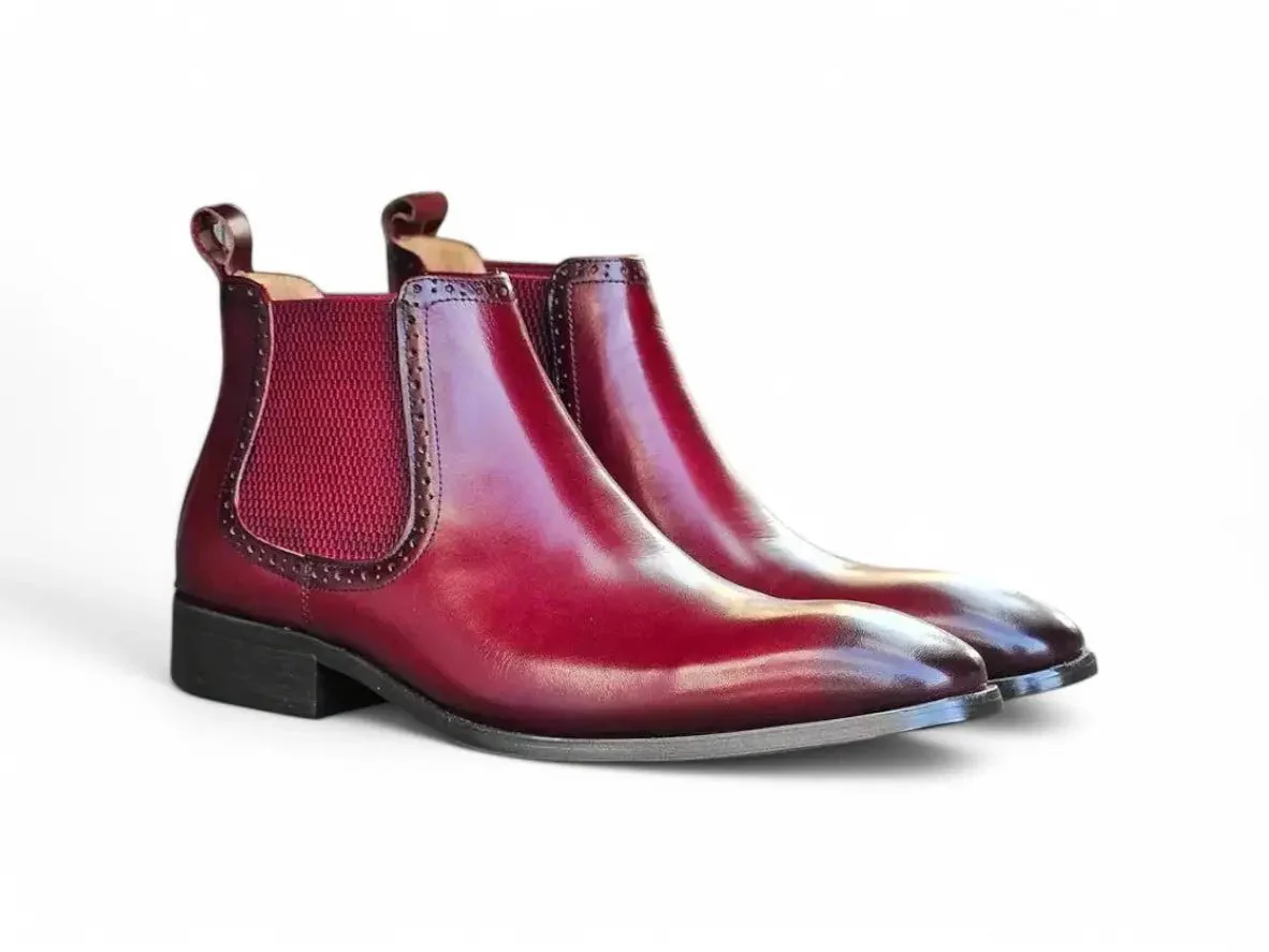 Carrucci Shoes KB Hand Burnished Chelsea Boots Leather Classic KB503-11 - Image 9