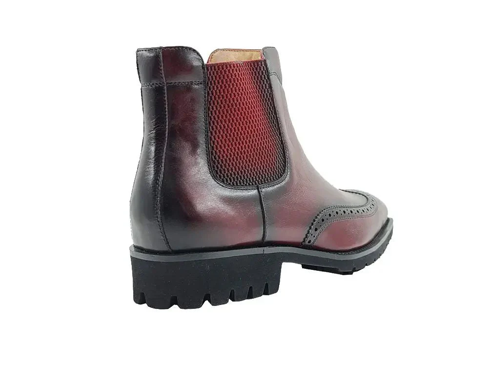 Carrucci Shoes KB Lug Sole Chelsea Boot Wingtip Toe Calf Leather KB515-13 - Image 13
