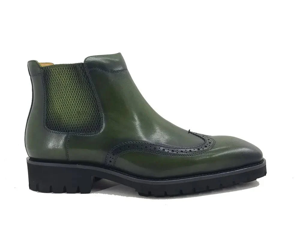 Carrucci Shoes KB Lug Sole Chelsea Boot Wingtip Toe Calf Leather KB515-13 - Image 19