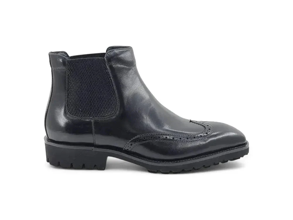Carrucci Shoes KB Lug Sole Chelsea Boot Wingtip Toe Calf Leather KB515-13 - Image 21