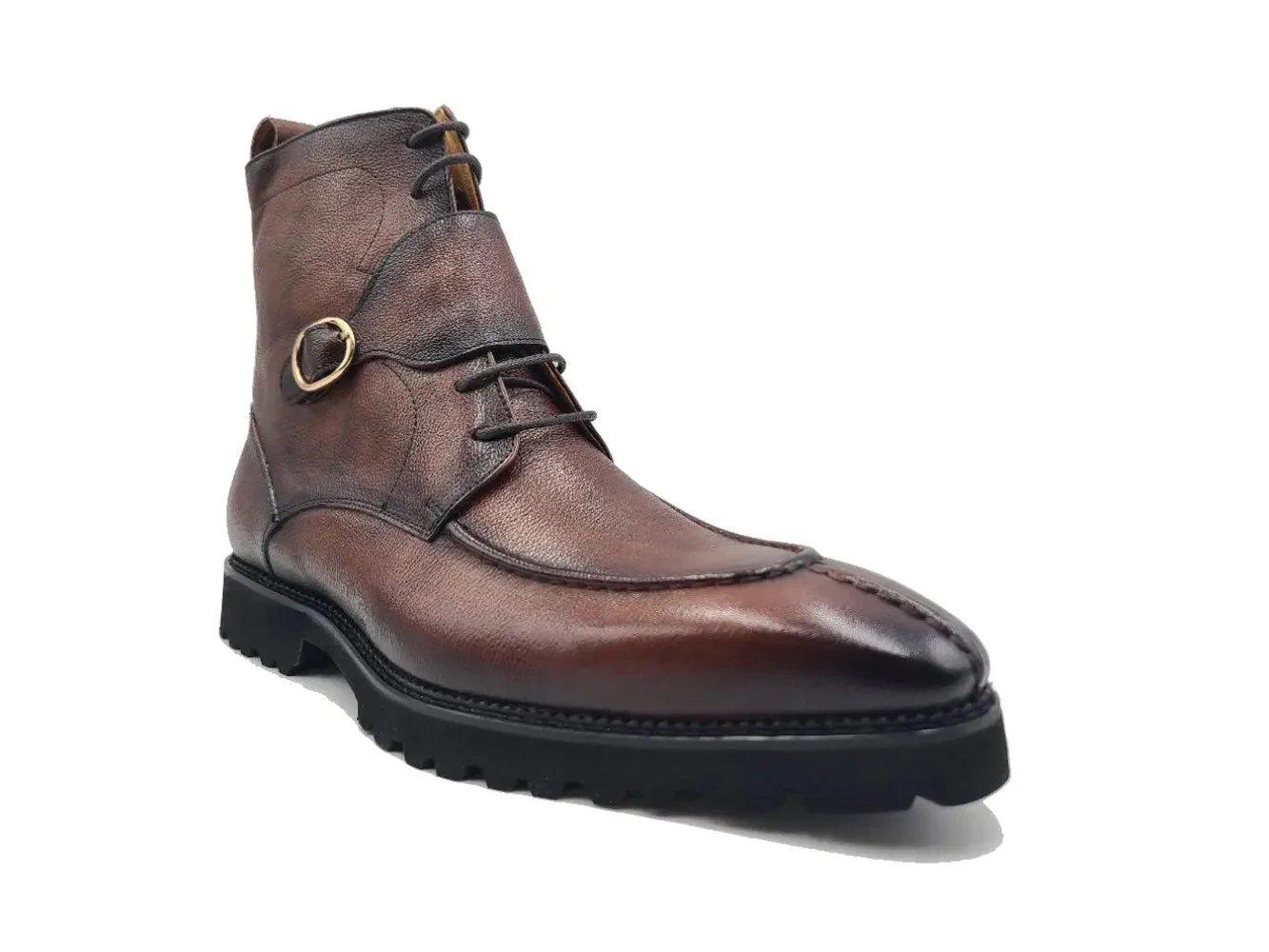 Carrucci Shoes Kb Rugged Split Toe Lace Up Boot Leather Boot KB480-03 - Image 17