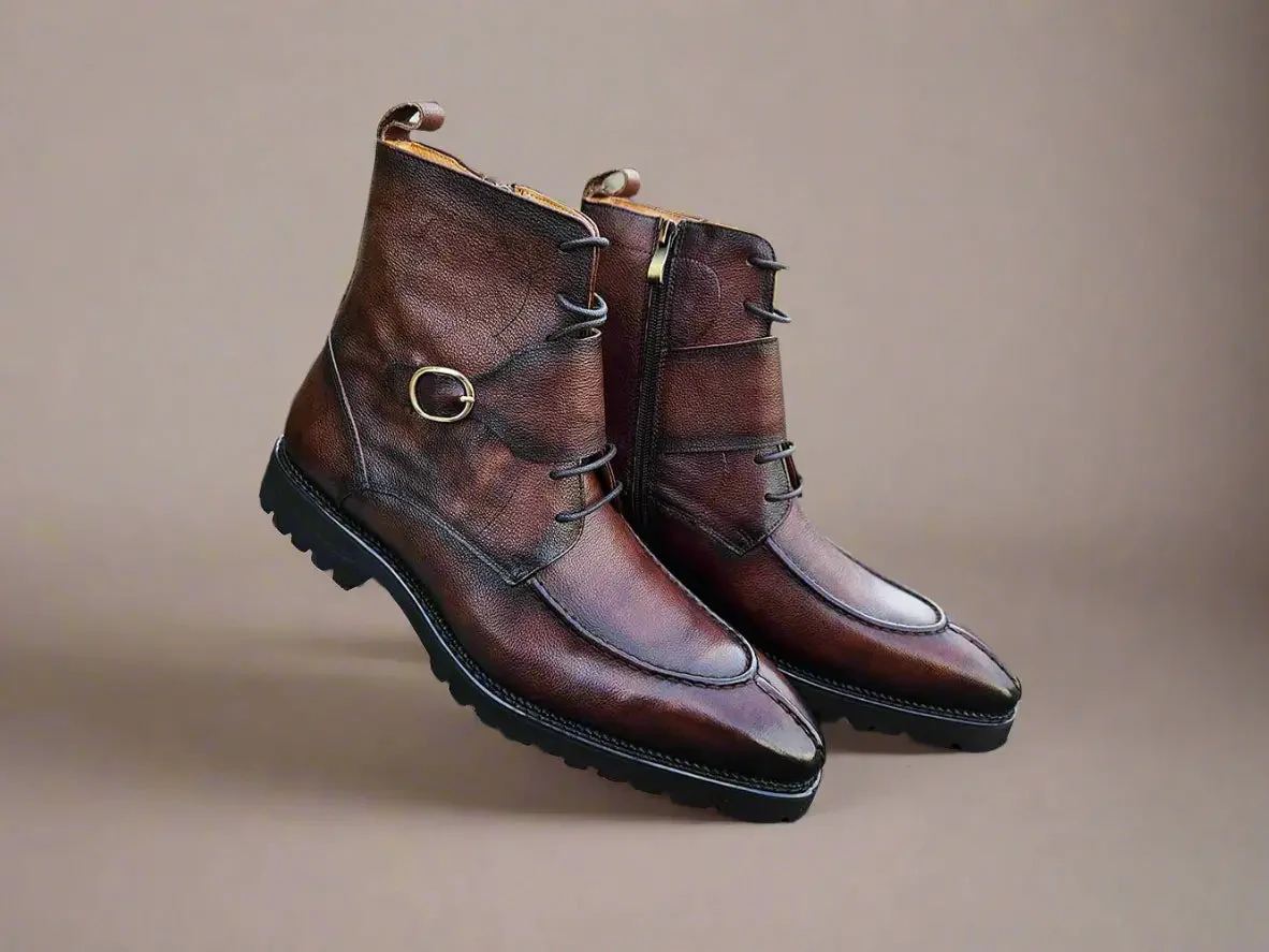 Carrucci Shoes Kb Rugged Split Toe Lace Up Boot Leather Boot KB480-03 - Image 19