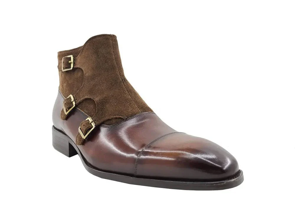 Carrucci Shoes Kb Three Buckles Monk Chukka Boot Calfskin KB503-18SC - Image 20