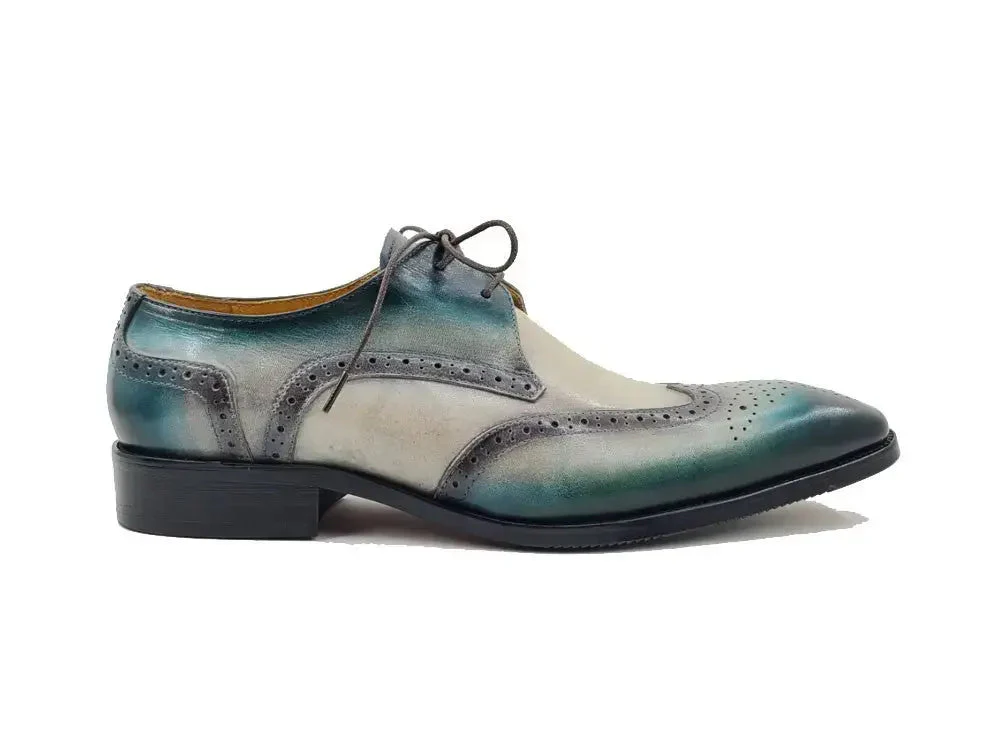 Carrucci Shoes KS Two Tone Wing Tip Blucher Oxford Calfskin KS503-69T - Image 2