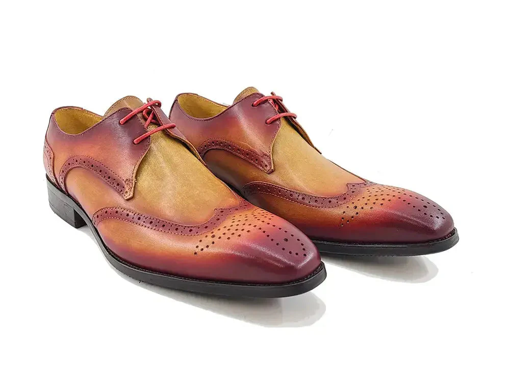 Carrucci Shoes KS Two Tone Wing Tip Blucher Oxford Calfskin KS503-69T - Image 5